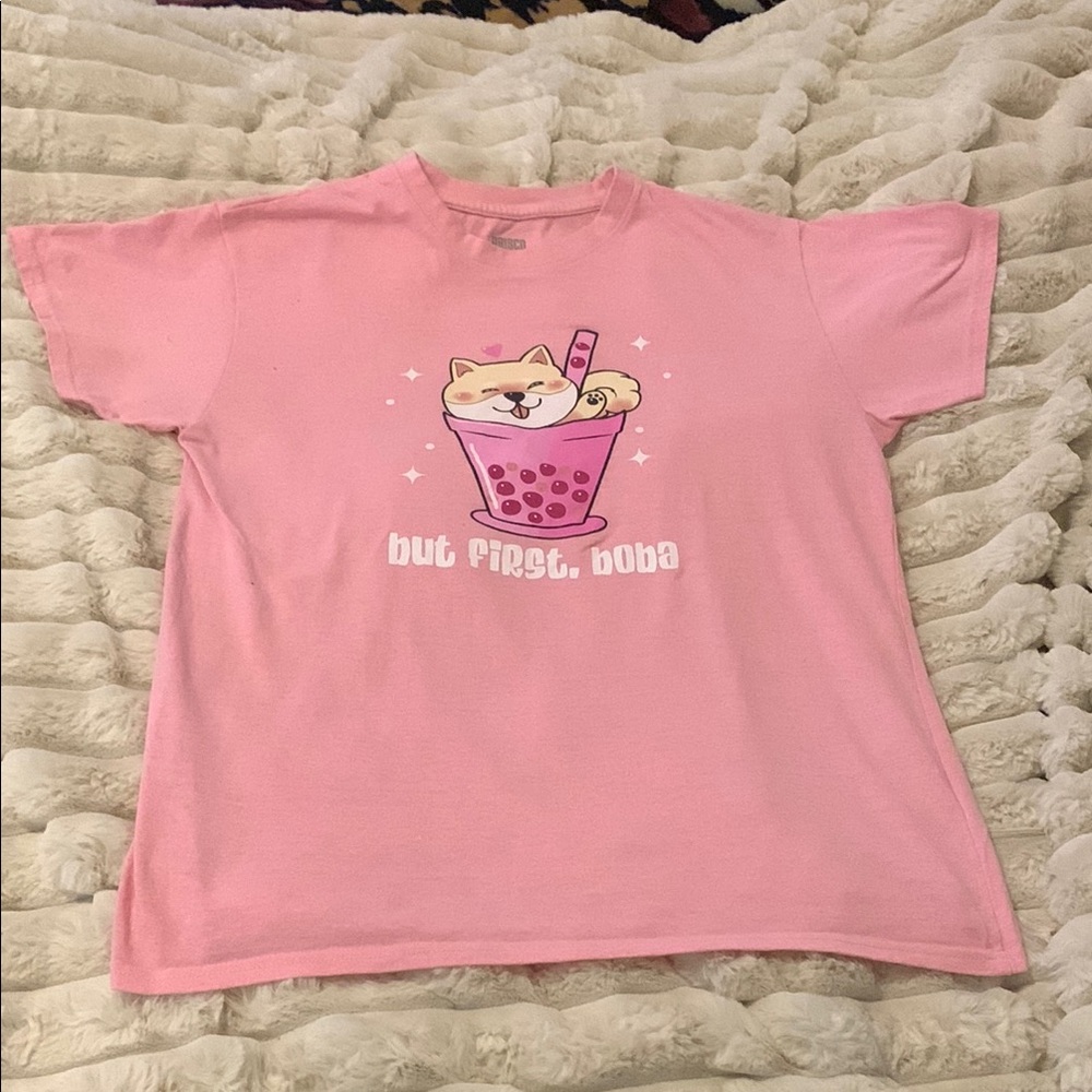 Pink Boxy Graphic Short Sleeve Tee